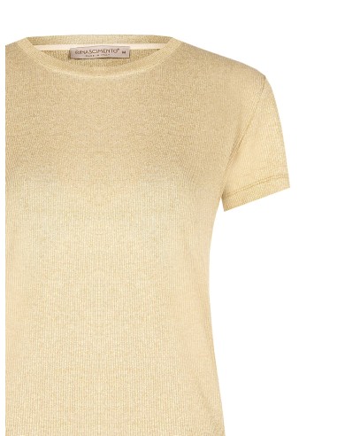 Getailleerd geribbeld T-shirt van lurex van Rinascimento