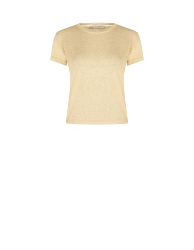 T-shirt cintré côtelé en lurex Rinascimento