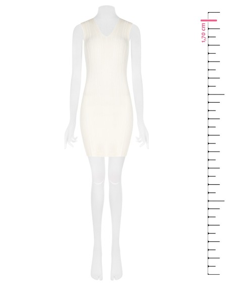 Robe moulante en maille légère plissée à effet côtelé avec double décolleté en V Rinascimento