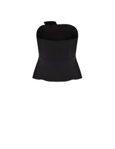 Top curvy péplum en crêpe scuba avec revers en satin Rinascimento Curvy 2