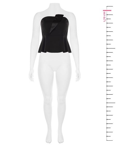 Top curvy péplum en crêpe scuba avec revers en satin Rinascimento Curvy