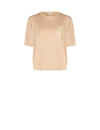 Blouse ample en jersey devant et en coton au dos avec petite poche Rinascimento