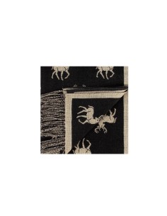 Écharpe jacquard à motif cerfs avec franges Rinascimento