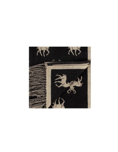 Jacquard sjaal met hertenmotief en franjes van Rinascimento