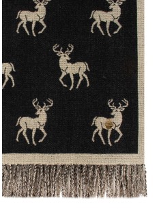 Jacquard sjaal met hertenmotief en franjes van Rinascimento 2