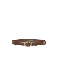 Ceinture fine en similicuir lisse avec logo RR Rinascimento