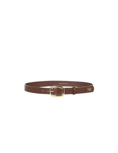 Ceinture fine en similicuir lisse avec logo RR Rinascimento