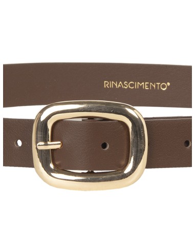 Ceinture fine en similicuir lisse avec logo RR Rinascimento
