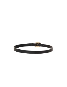 Ceinture fine en similicuir avec logo RR et boucle brillante ton sur ton Rinascimento 2
