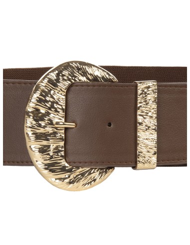 Ceinture en similicuir, élastique à l’arrière, avec maxi-boucle Rinascimento