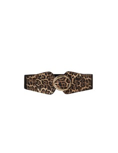 Ceinture bustier en similicuir à motif léopard avec élastique Rinascimento