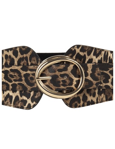Ceinture bustier en similicuir à motif léopard avec élastique Rinascimento