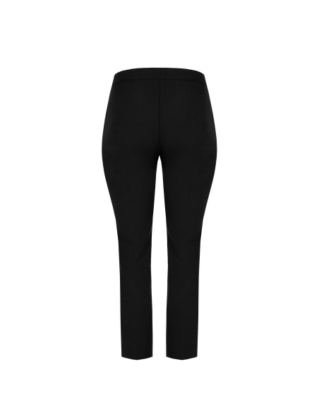 Rechte curvy broek van scuba-crêpe met elastische tailleband achteraan – Rinascimento Curvy