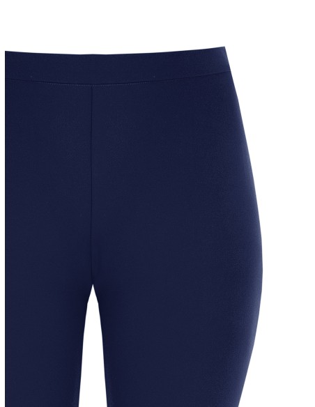 Rechte curvy broek van scuba-crêpe met elastische tailleband achteraan – Rinascimento Curvy