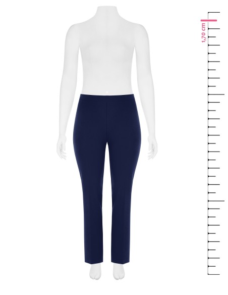 Rechte curvy broek van scuba-crêpe met elastische tailleband achteraan – Rinascimento Curvy