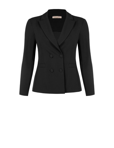 Getailleerde curvy blazer van scuba-crêpe met bijpassende knopen, Rinascimento Curvy