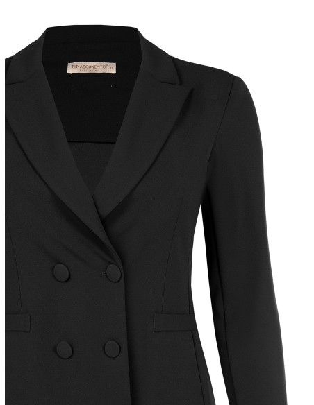 Getailleerde curvy blazer van scuba-crêpe met bijpassende knopen, Rinascimento Curvy