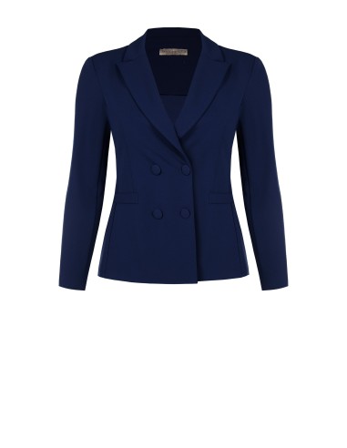 Veste blazer cintrée grande taille en scuba crêpe avec boutons assortis Rinascimento Curvy