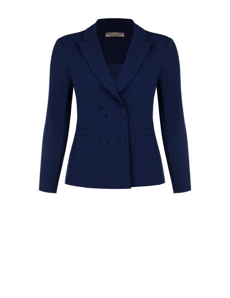 Veste blazer cintrée grande taille en scuba crêpe avec boutons assortis Rinascimento Curvy
