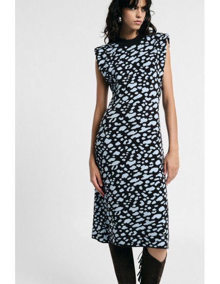 Robe midi sans manches à imprimé abstrait S’il vous plaît