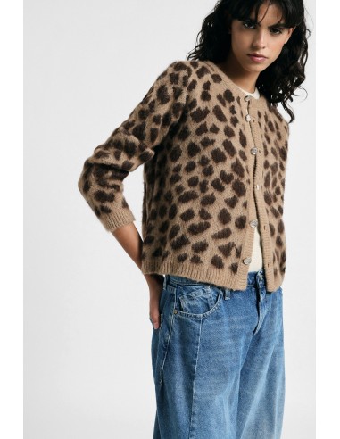 Kort vest met luipaardprint en knopen Please