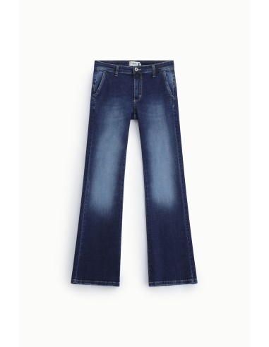 Jean coupe flare à bas large et coutures apparentes, s’il vous plaît