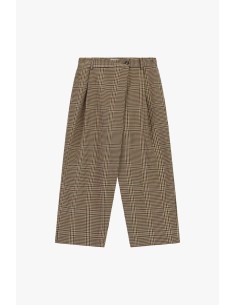Pantalon ample à carreaux avec pinces sur le devant Please