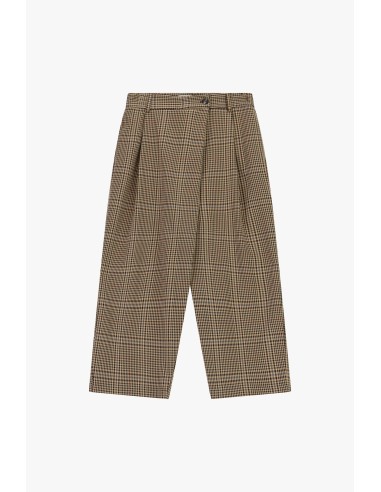 Pantalon ample à carreaux avec pinces sur le devant Please