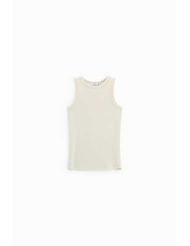 Geribde mouwloze top met ronde hals, regular fit Please