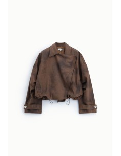 Veste de style biker avec fermeture éclair et cordon de serrage Please 2