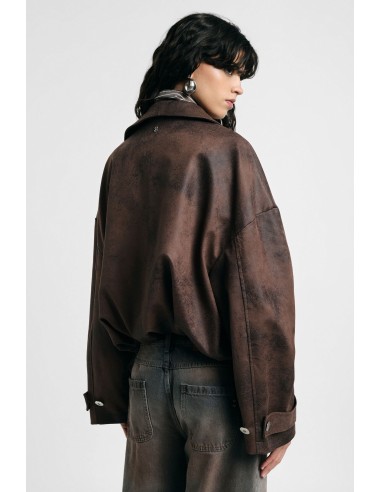 Veste de style biker avec fermeture éclair et cordon de serrage Please