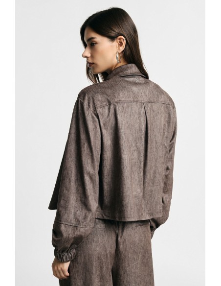 Veste-chemise courte avec poches frontales, s’il vous plaît