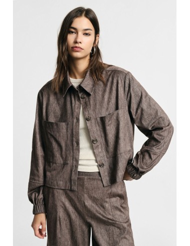 Veste-chemise courte avec poches frontales, s’il vous plaît