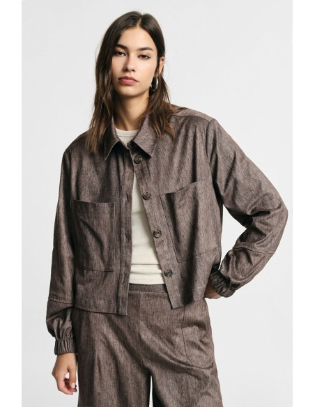 Veste-chemise courte avec poches frontales, s’il vous plaît
