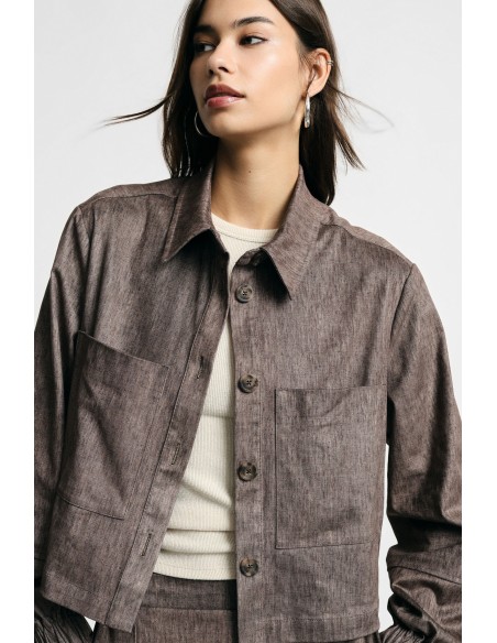 Veste-chemise courte avec poches frontales, s’il vous plaît