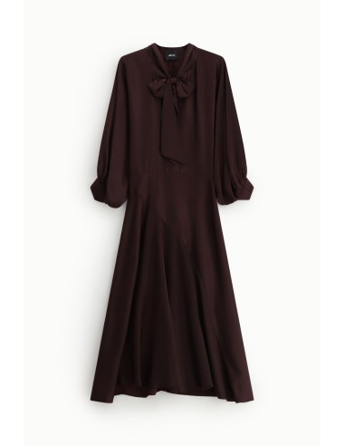 Robe midi à manches longues et nœud Dixie