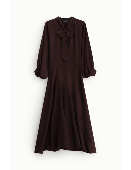 Robe midi à manches longues et nœud Dixie