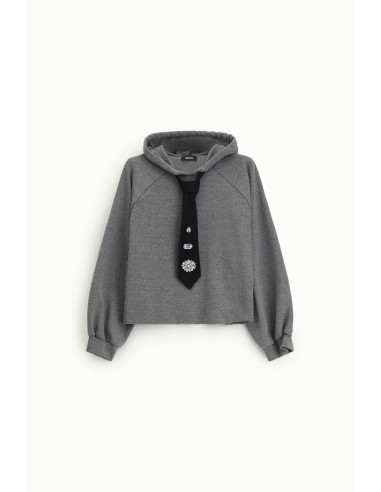 Sweat à capuche avec cravate décorative appliquée Dixie