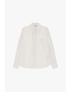 Chemise oversize avec cravate amovible et poche poitrine Dixie