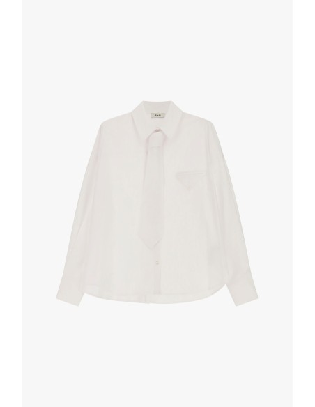 Oversized overhemd met afneembare stropdas en borstzakje Dixie
