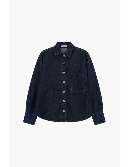 Chemise oversize avec poche poitrine et boutons sur le devant Dixie