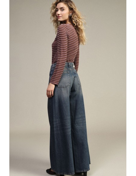 Jean large à taille haute avec cinq poches Dixie