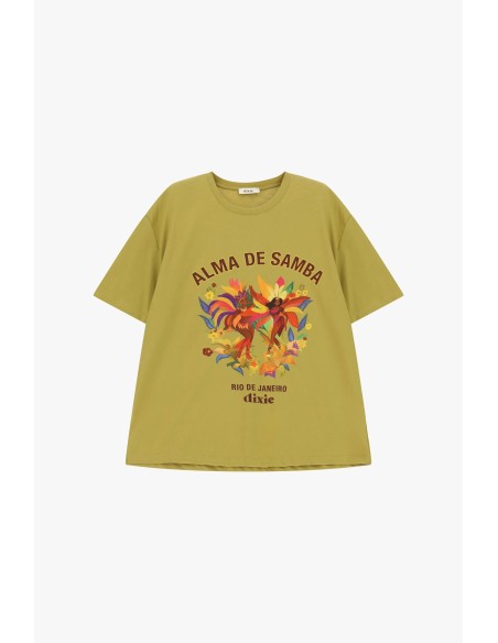 Dixie T-shirt met korte mouwen en grote Samba-print
