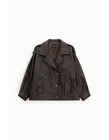 Manteau court à maxi revers et poches frontales Dixie