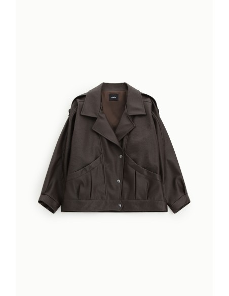 Manteau court à maxi revers et poches frontales Dixie