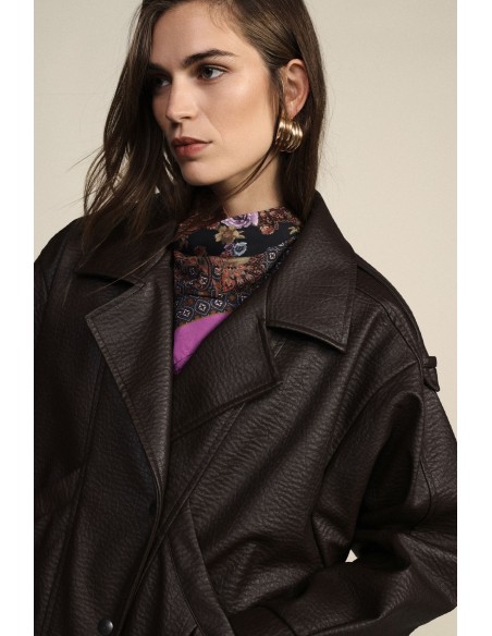 Manteau court à maxi revers et poches frontales Dixie