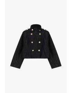 Veste courte croisée en similicuir avec boutons Dixie 2