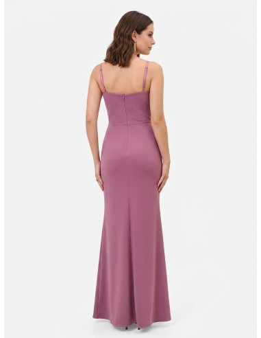 Robe longue fourreau en crêpe scuba avec corset en satin Rinascimento
