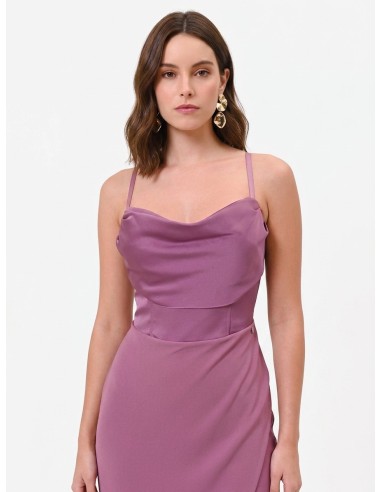 Robe longue fourreau en crêpe scuba avec corset en satin Rinascimento