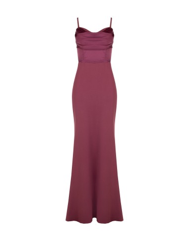 Robe longue fourreau en crêpe scuba avec corset en satin Rinascimento